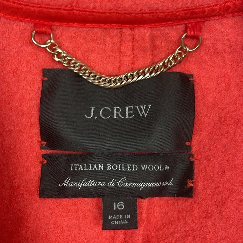 J. Crew Daphne Italian Boiled Wool Double Breasted Topcoat Winter Jacket Pink 16 - Picture 9 of 11